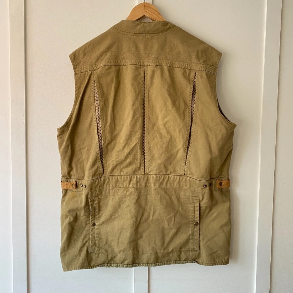 Orvis Zambezi Fishing Vest Size XL Khaki Beige Twill Vintage Hunting Rare - Picture 11 of 15